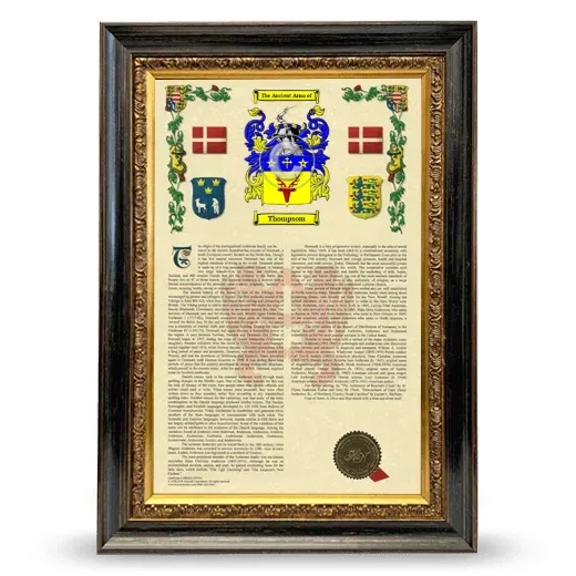 Thompsom Armorial History Framed - Heirloom