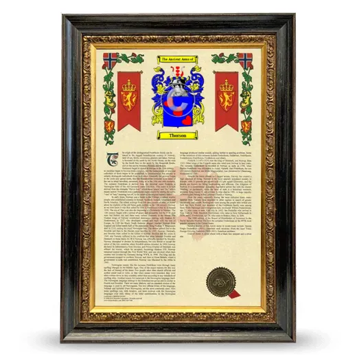 Thorson Armorial History Framed - Heirloom