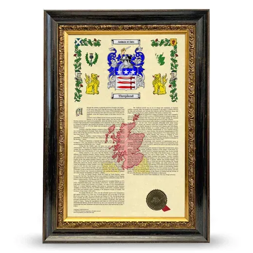 Threpland Armorial History Framed - Heirloom