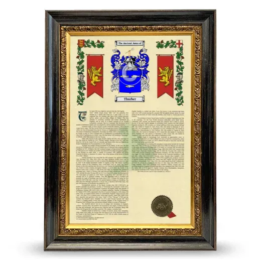 Thurber Armorial History Framed - Heirloom