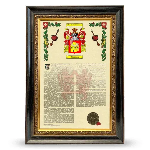 Thurman Armorial History Framed - Heirloom