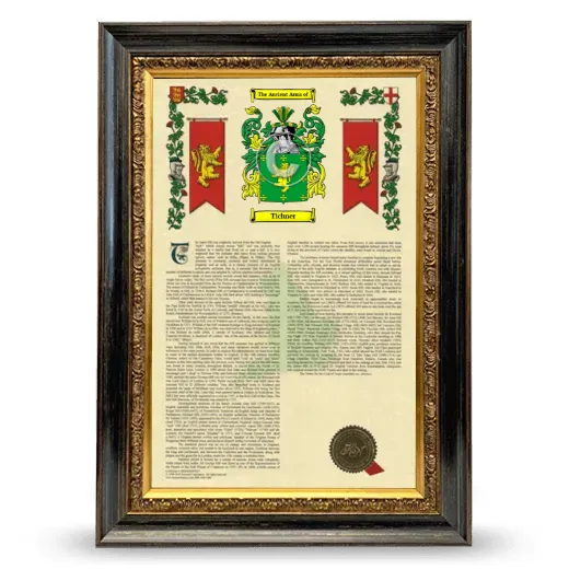 Tichner Armorial History Framed - Heirloom