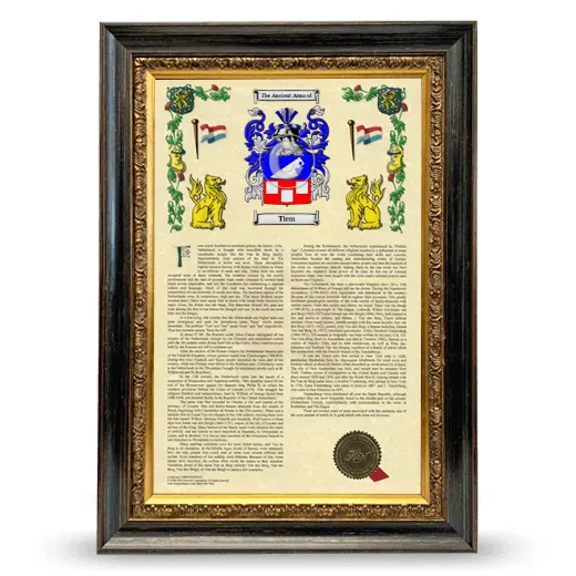 Tiem Armorial History Framed - Heirloom