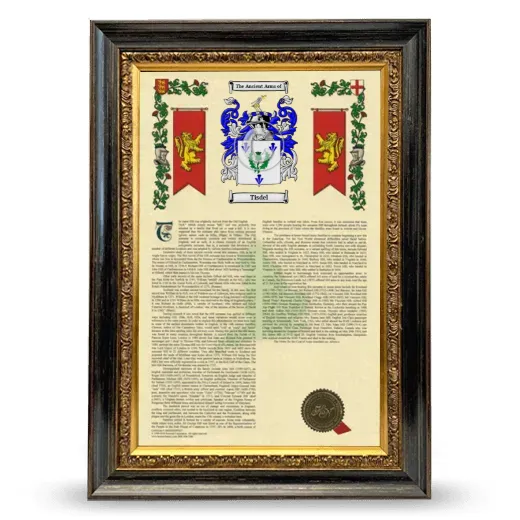 Tisdel Armorial History Framed - Heirloom