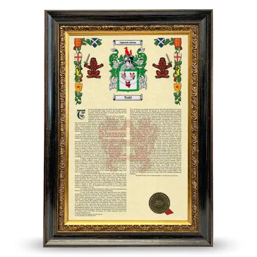 Todd Armorial History Framed - Heirloom