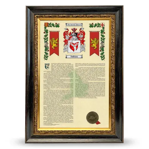 Todenay Armorial History Framed - Heirloom