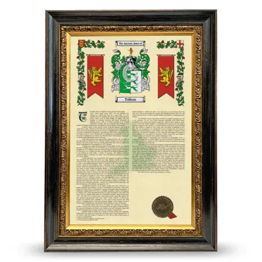 Tolison Armorial History Framed - Heirloom