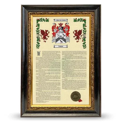 Tomas Armorial History Framed - Heirloom