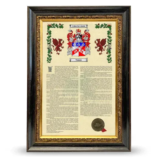 Tomas Armorial History Framed - Heirloom