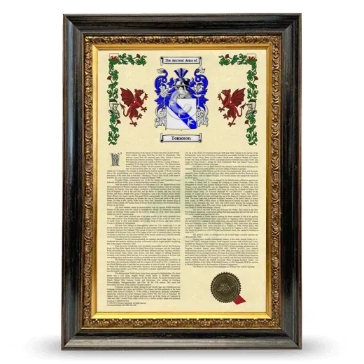 Tomoson Armorial History Framed - Heirloom