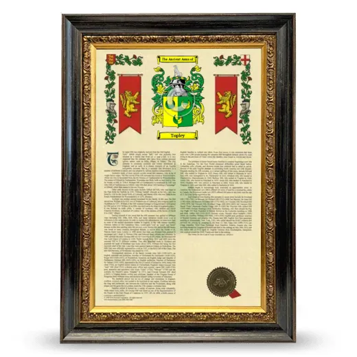 Topley Armorial History Framed - Heirloom