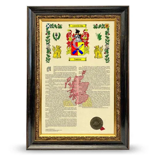 Tourant Armorial History Framed - Heirloom