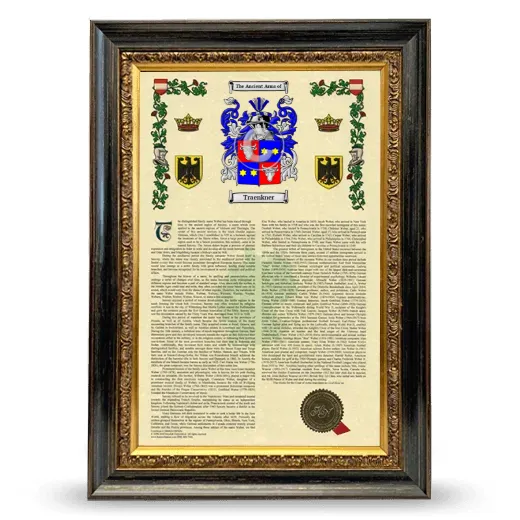 Traenkner Armorial History Framed - Heirloom