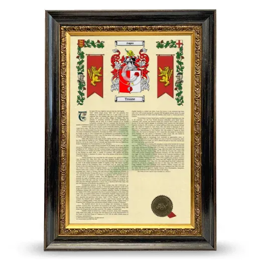 Trante Armorial History Framed - Heirloom