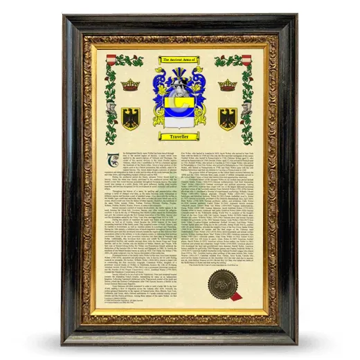 Traveller Armorial History Framed - Heirloom