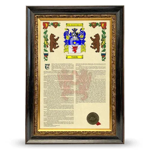 Trotsky Armorial History Framed - Heirloom