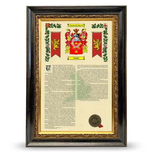 Trouel Armorial History Framed - Heirloom