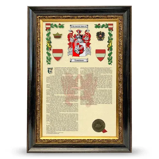 Troutman Armorial History Framed - Heirloom