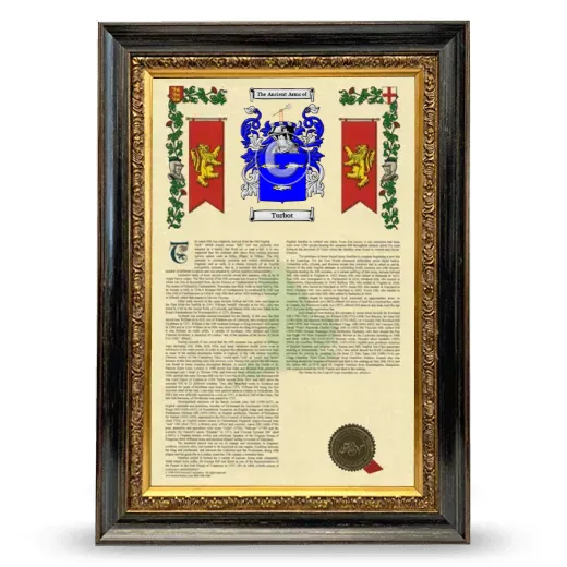 Turbot Armorial History Framed - Heirloom
