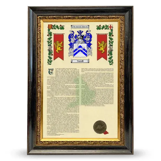 Turrell Armorial History Framed - Heirloom