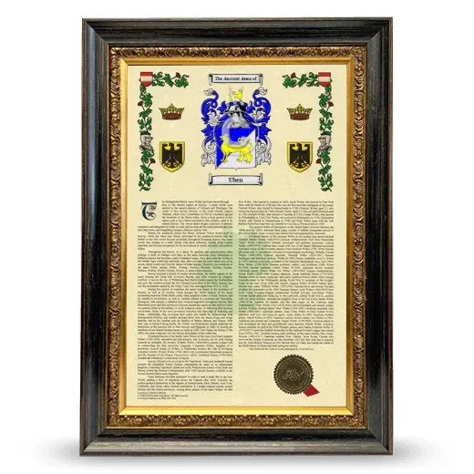 Uben Armorial History Framed - Heirloom