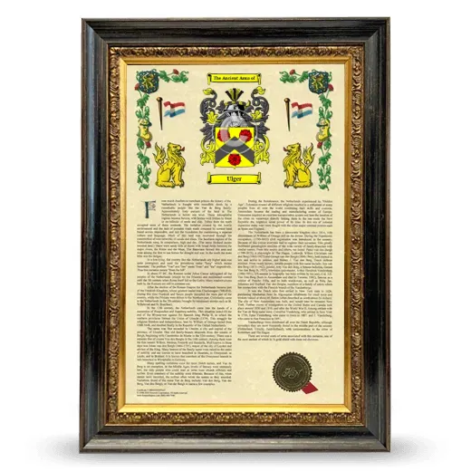 Ulger Armorial History Framed - Heirloom