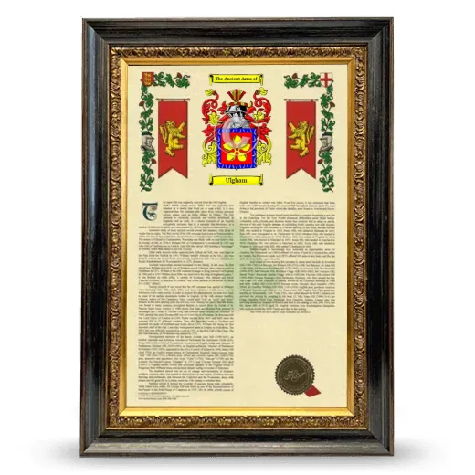 Ulgham Armorial History Framed - Heirloom