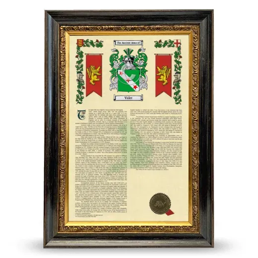Valet Armorial History Framed - Heirloom