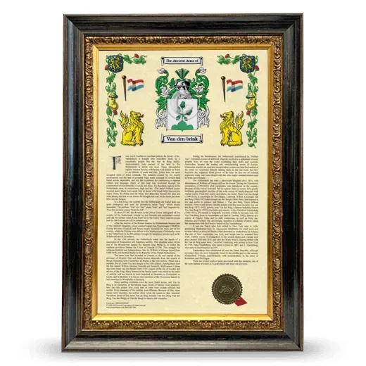 Van-den-brink Armorial History Framed - Heirloom