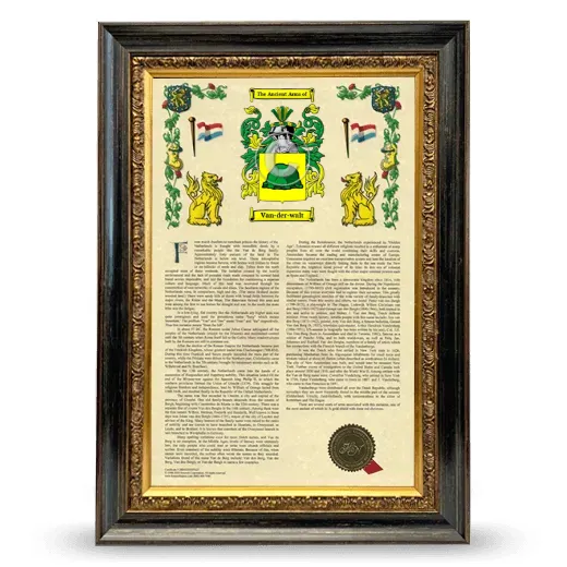 Van-der-walt Armorial History Framed - Heirloom