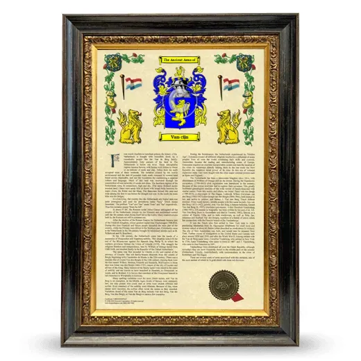 Van-rijn Armorial History Framed - Heirloom
