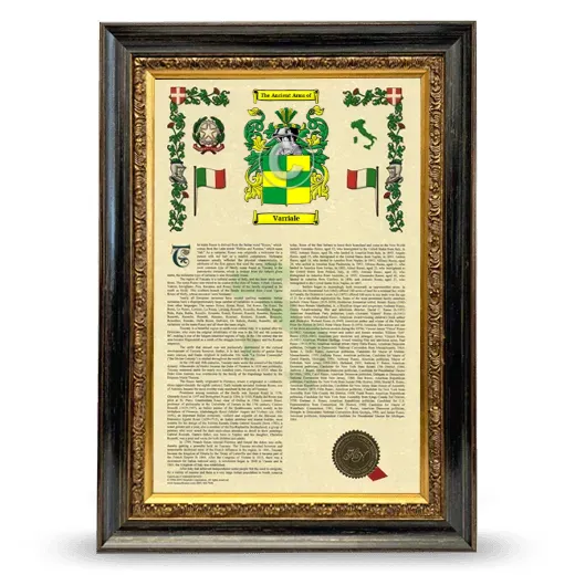 Varriale Armorial History Framed - Heirloom