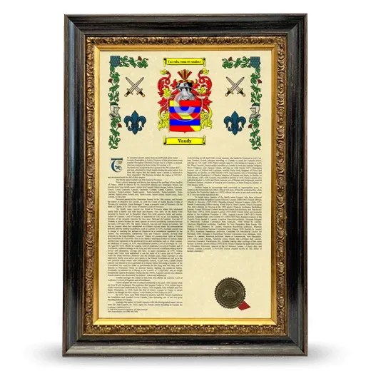 Vaudy Armorial History Framed - Heirloom