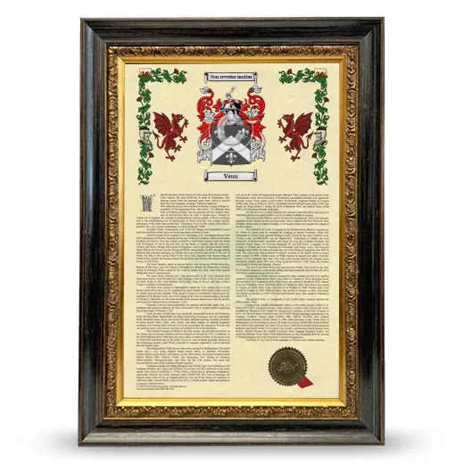 Vaun Armorial History Framed - Heirloom