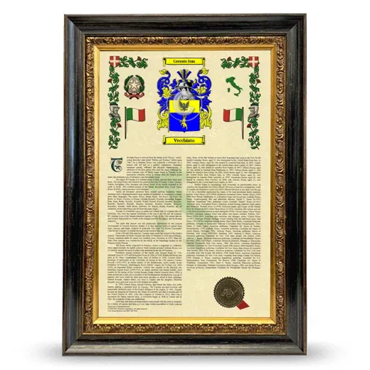 Vecchiato Armorial History Framed - Heirloom