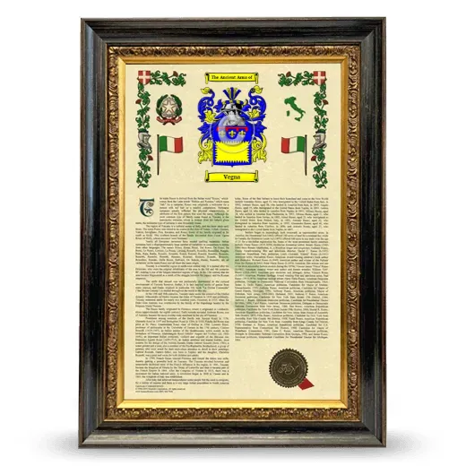 Vegna Armorial History Framed - Heirloom