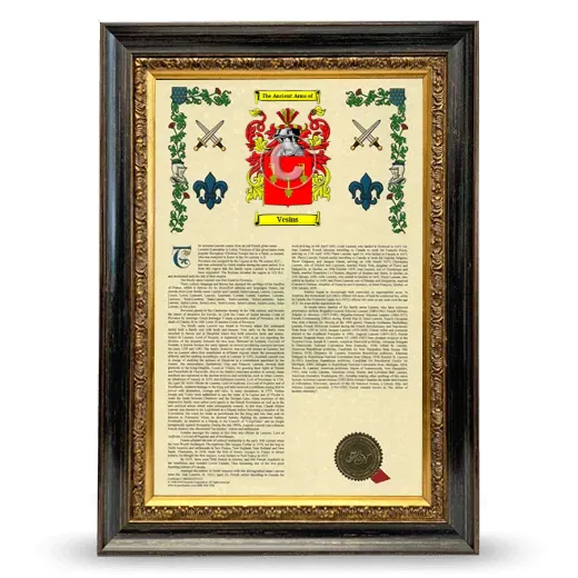 Vesins Armorial History Framed - Heirloom