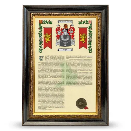 Veyn Armorial History Framed - Heirloom