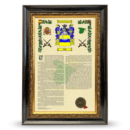Vido Armorial History Framed - Heirloom