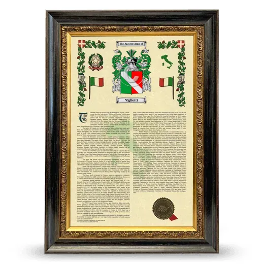 Vigliotti Armorial History Framed - Heirloom