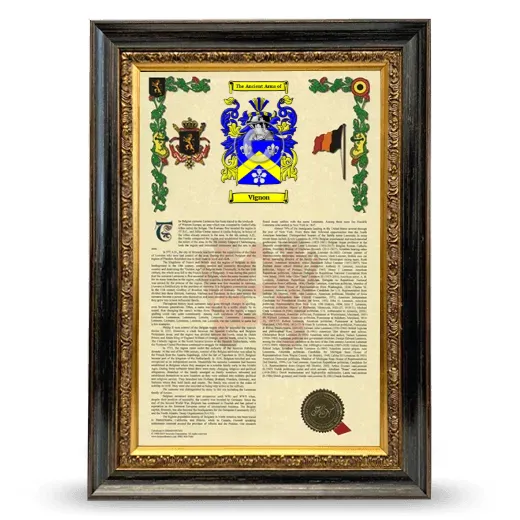 Vignon Armorial History Framed - Heirloom