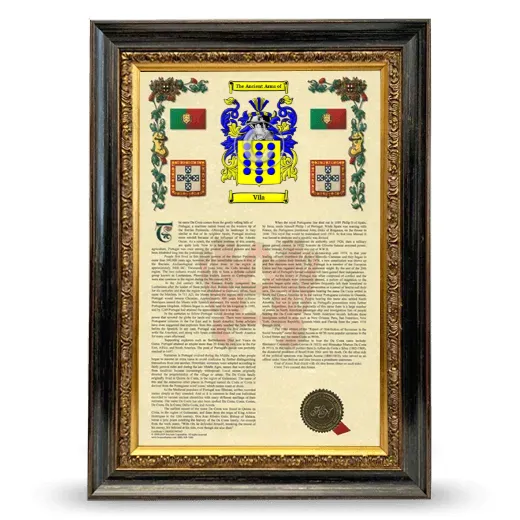 Vila Armorial History Framed - Heirloom