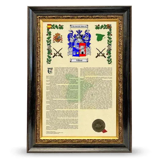 Villani Armorial History Framed - Heirloom