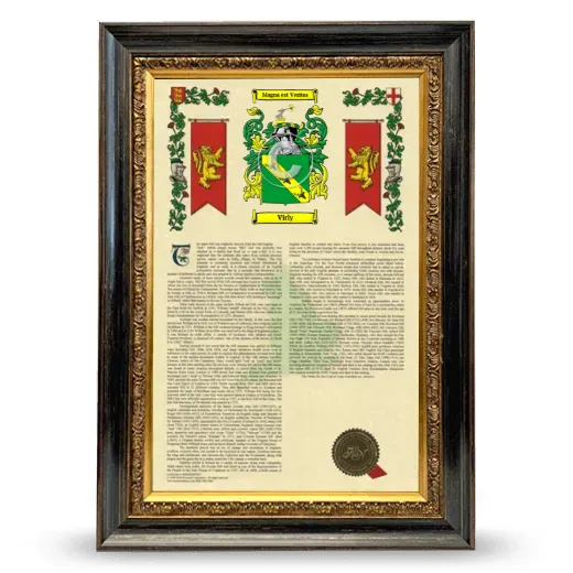 Virly Armorial History Framed - Heirloom