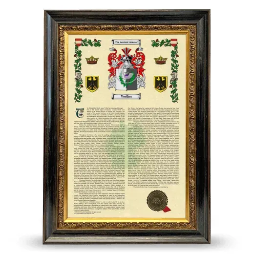 Voelker Armorial History Framed - Heirloom