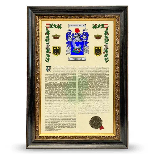 Vogelsong Armorial History Framed - Heirloom