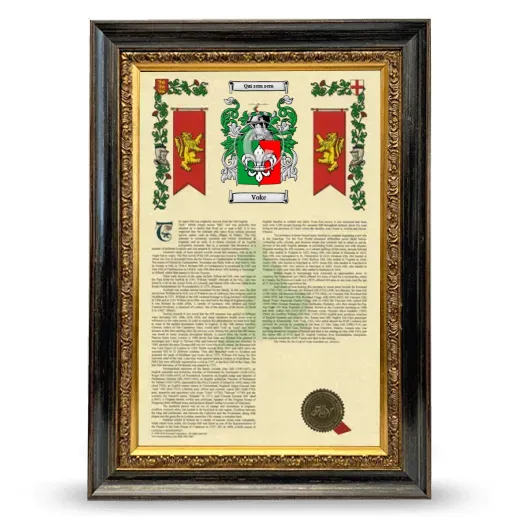 Voke Armorial History Framed - Heirloom
