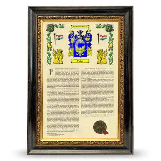 Volker Armorial History Framed - Heirloom