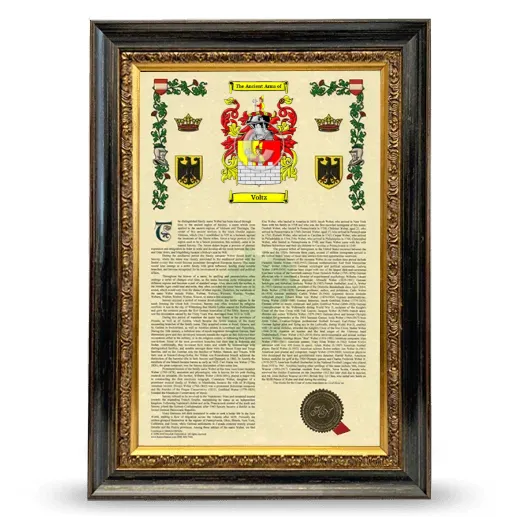 Voltz Armorial History Framed - Heirloom
