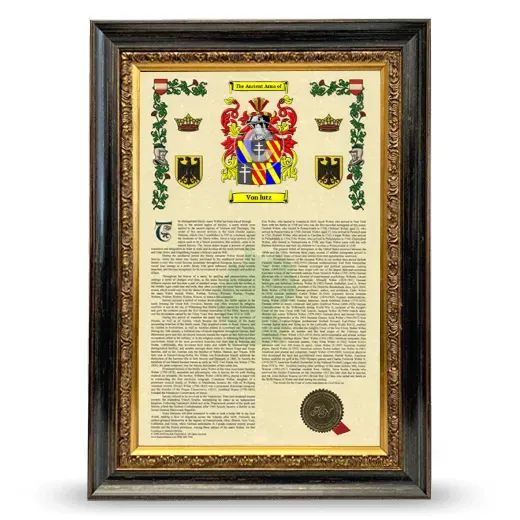 Von lutz Armorial History Framed - Heirloom